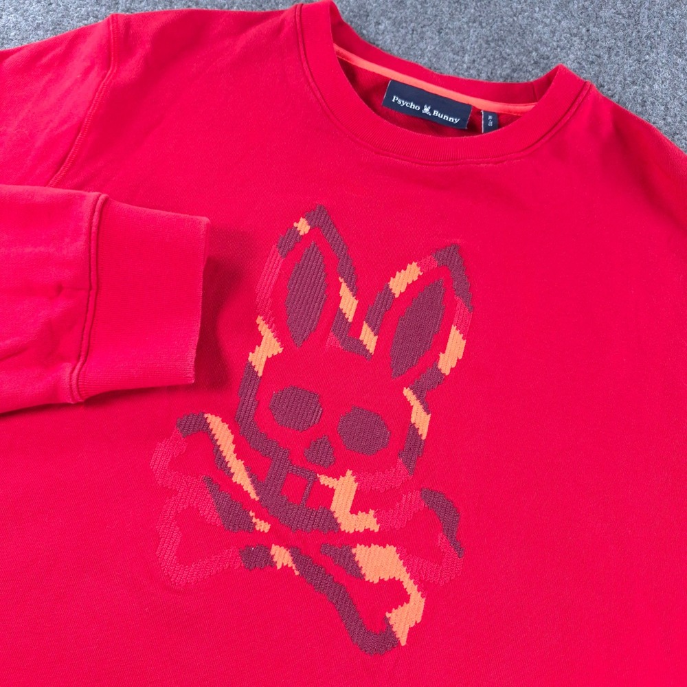 Psycho Bunny Mens Red Camo Bunny Logo Cotton Sweatshirt B6S634A2FT XL